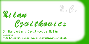 milan czvitkovics business card