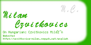 milan czvitkovics business card